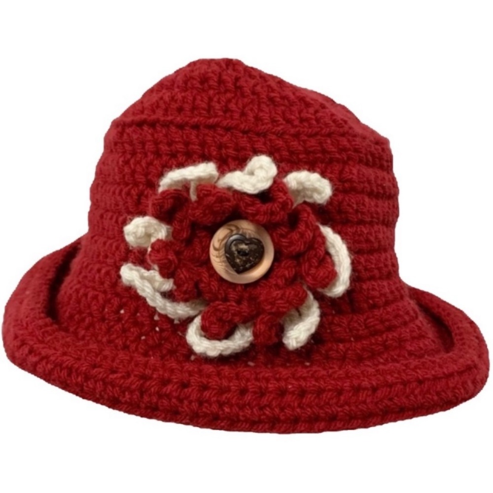 Hand Knitted Flower Hat
